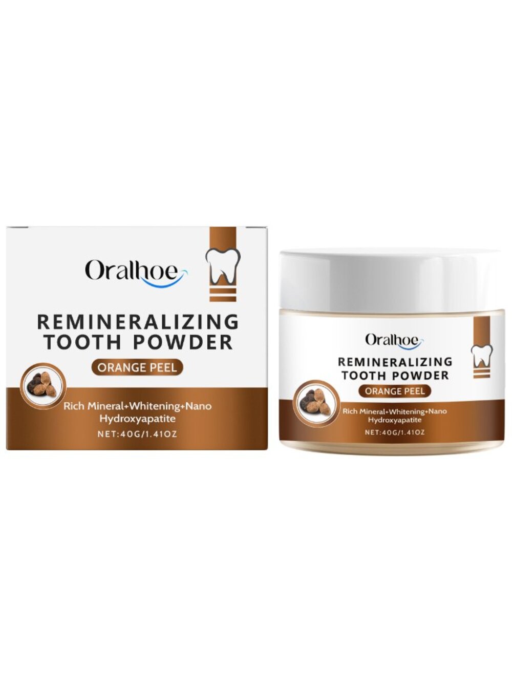 Oralhoe Orange Peel Remineralizing Tooth Powder 40g